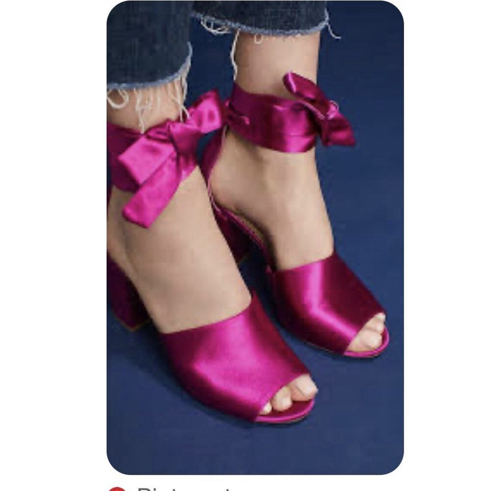 Circus NY by Sam Edelman Della Ballet Women's 8M Pink Ankle Wrap Block Heel Glam
